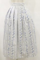 an another angelus / ストライプアンティークローズ柄スカート Free OFF×BL H-25-07-30-059-CA-SK-NS-ZH