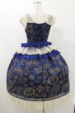画像2: ALICE and the PIRATES / Vintage label stamp柄ジャンパースカートI Free ネイビー H-25-07-30-071-PA-OP-NS-ZH