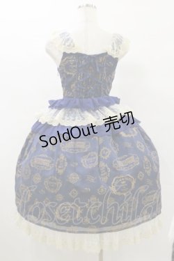 画像2: ALICE and the PIRATES / Vintage label stamp柄ジャンパースカートI Free ネイビー H-25-07-30-071-PA-OP-NS-ZH