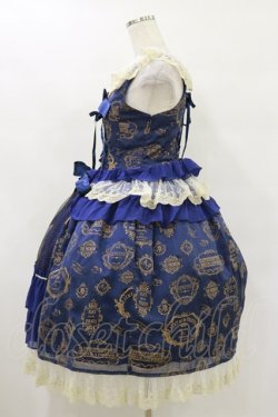 画像3: ALICE and the PIRATES / Vintage label stamp柄ジャンパースカートI Free ネイビー H-25-07-30-071-PA-OP-NS-ZH