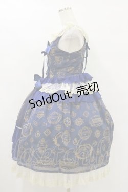 画像3: ALICE and the PIRATES / Vintage label stamp柄ジャンパースカートI Free ネイビー H-25-07-30-071-PA-OP-NS-ZH