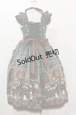 画像2: ALICE and the PIRATES / ミセス・ハロウィンアップルの奇妙な晩餐会柄ジャンパースカートII Free グリーン H-25-07-30-075-PA-OP-NS-ZH