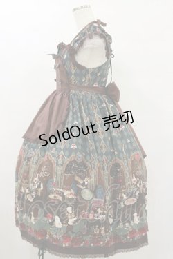画像3: ALICE and the PIRATES / ミセス・ハロウィンアップルの奇妙な晩餐会柄ジャンパースカートII Free グリーン H-25-07-30-075-PA-OP-NS-ZH