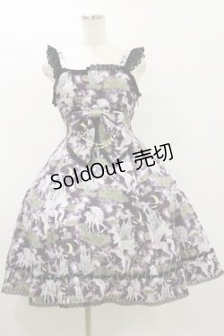 画像1: ALICE and the PIRATES / Paraiso du un Unicorn柄ジャンパースカートI Free ノアール H-25-07-30-077-PA-OP-NS-ZH