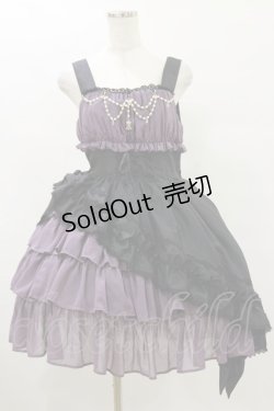 画像1: ALICE and the PIRATES / ギャザーシフォンジャンパースカート Free ブラック/アイリス H-25-07-30-078-PA-OP-NS-ZH