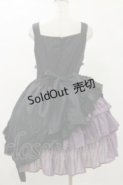 画像2: ALICE and the PIRATES / ギャザーシフォンジャンパースカート Free ブラック/アイリス H-25-07-30-078-PA-OP-NS-ZH