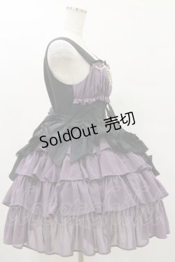 画像3: ALICE and the PIRATES / ギャザーシフォンジャンパースカート Free ブラック/アイリス H-25-07-30-078-PA-OP-NS-ZH