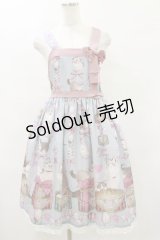 Royal Princess Alice / Wrapping Ribbon Cat・ねこ助コラボジャンパースカート Free ブルー H-25-07-30-083-LO-OP-NS-ZH