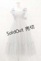 evelyn / リボンギャザーチュールワンピース Free グレー H-25-07-30-084-LO-OP-NS-ZH