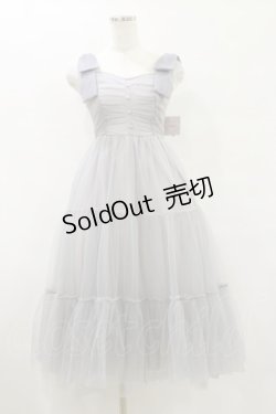 画像1: evelyn / リボンギャザーチュールワンピース Free グレー H-25-07-30-084-LO-OP-NS-ZH