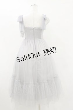 画像2: evelyn / リボンギャザーチュールワンピース Free グレー H-25-07-30-084-LO-OP-NS-ZH