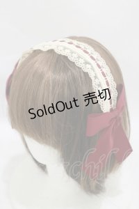 Amavel / サイドリボンレースカチューシャ  ボルドー H-25-07-30-019-CA-AC-NS-ZH