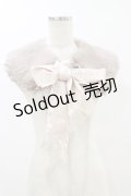 axes femme / リボンレースファーティペット  グレージュ H-25-07-30-025-AX-ZA-NS-ZH