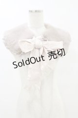 axes femme / リボンレースファーティペット  グレージュ H-25-07-30-025-AX-ZA-NS-ZH