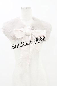 axes femme / リボンレースファーティペット  グレージュ H-25-07-30-025-AX-ZA-NS-ZH