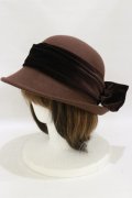 Fi.n.t / ベロアリボンクラシカルボーラーハット  BROWN H-25-07-30-027-CA-AC-NS-ZH