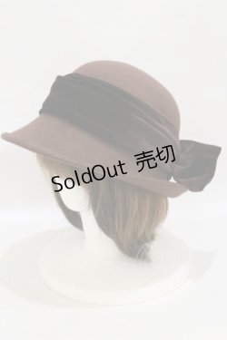 画像1: Fi.n.t / ベロアリボンクラシカルボーラーハット  BROWN H-25-07-30-027-CA-AC-NS-ZH