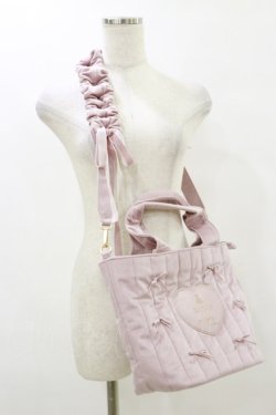 画像1: m petit by misako / NINA'Sコラボベロアリボン2wayバッグ  ピンク H-25-07-30-033-LO-BG-NS-ZH