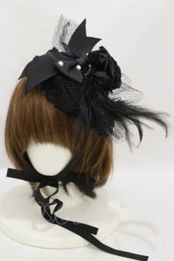画像1: ALICE and the PIRATES / Vampire Rose丸型ヘッドドレス  ブラック H-25-07-30-004-PA-AC-NS-ZH