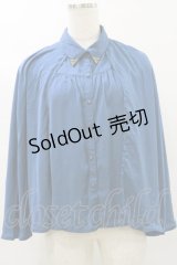 axes femme POETIQUE / ケープデザインブラウス M Bグリーン H-25-07-30-045-AX-BL-NS-ZH