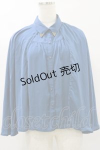 axes femme POETIQUE / ケープデザインブラウス M Bグリーン H-25-07-30-045-AX-BL-NS-ZH