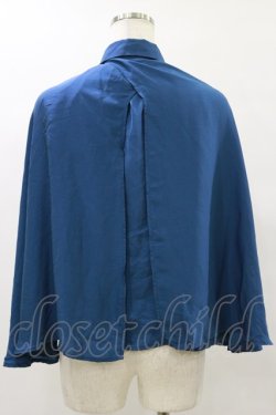 画像2: axes femme POETIQUE / ケープデザインブラウス M Bグリーン H-25-07-30-045-AX-BL-NS-ZH