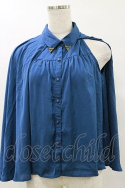 画像3: axes femme POETIQUE / ケープデザインブラウス M Bグリーン H-25-07-30-045-AX-BL-NS-ZH
