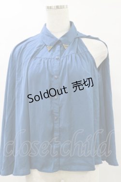 画像3: axes femme POETIQUE / ケープデザインブラウス M Bグリーン H-25-07-30-045-AX-BL-NS-ZH