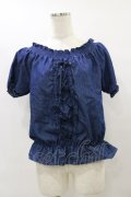 axes femme / シャーリングブラウス M ブルー H-25-07-31-048-AX-BL-NS-ZH