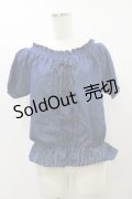 axes femme / シャーリングブラウス M ブルー H-25-07-31-048-AX-BL-NS-ZH