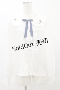 Amavel / カトラリー刺繍ブラウス Free オフ H-25-07-31-049-CA-BL-NS-ZH