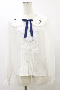 画像1: Amavel / カトラリー刺繍ブラウス Free オフ H-25-07-31-049-CA-BL-NS-ZH