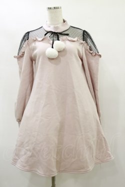 画像1: Ank Rouge / ポンポンリボンワンピース M ピンク H-25-07-31-062-CA-OP-NS-ZH