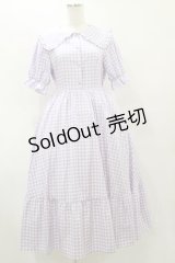 m petit by misako / ギンガムチェックセーラーワンピース S ラベンダー H-25-07-31-069-LO-SK-NS-ZH