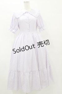 m petit by misako / ギンガムチェックセーラーワンピース S ラベンダー H-25-07-31-069-LO-SK-NS-ZH