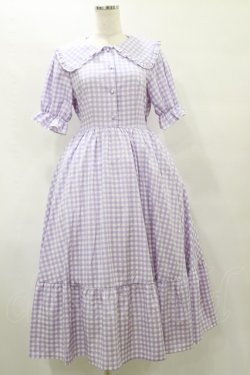 画像1: m petit by misako / ギンガムチェックセーラーワンピース S ラベンダー H-25-07-31-069-LO-SK-NS-ZH