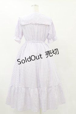 画像2: m petit by misako / ギンガムチェックセーラーワンピース S ラベンダー H-25-07-31-069-LO-SK-NS-ZH