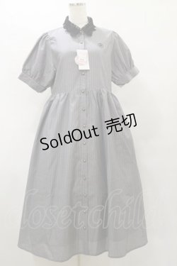 画像1: m petit by misako / ストライプワンピース M グレー H-25-07-31-071-LO-OP-NS-ZH