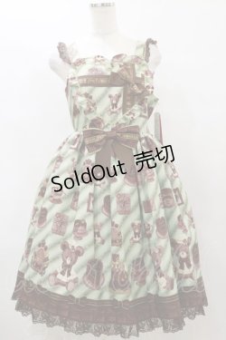 画像1: Angelic Pretty / Bear’s Chocolaterieジャンパースカート  ミント H-25-07-31-077-AP-OP-NS-ZH