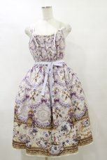 画像1: Enchantlic Enchantilly / すみれのお茶会ティアードジャンパースカート Free 生成り H-25-07-31-079-LO-OP-NS-ZH (1)