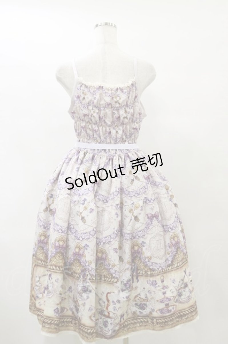 画像2: Enchantlic Enchantilly / すみれのお茶会ティアードジャンパースカート Free 生成り H-25-07-31-079-LO-OP-NS-ZH (2)
