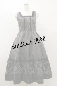 m petit by misako / ストライプジャンパースカート M グレー H-25-07-31-080-LO-OP-NS-ZH