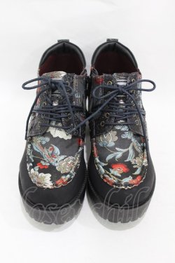 画像1: YOSUKE / 厚底レースアップシューズ 26 黒 H-25-07-31-1001-PU-SH-KB-ZH
