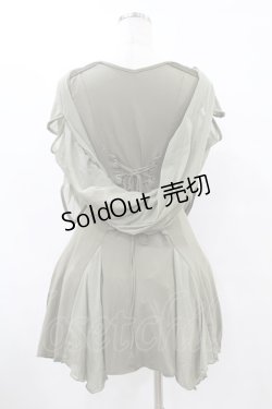 画像2: Ozz Croce / シアー袖付きキャミソールワンピース  カーキ H-25-07-31-1033-OO-OP-KB-ZH