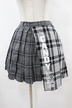 画像1: Candy Stripper / レイヤード風チェックスカート S グレー H-25-07-31-1035-PU-SK-KB-ZH