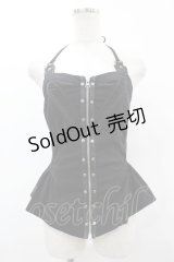Ozz Croce / ホルターネックZIPビスチェ  黒 H-25-07-31-1039-OO-TO-KB-ZH