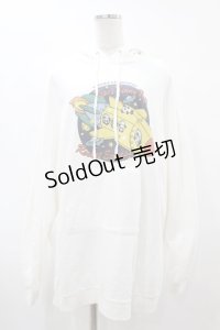 Candy Stripper / PEPE'S ROCKET TRIP HOODIE  白 H-25-07-31-1042-PU-TO-KB-ZH