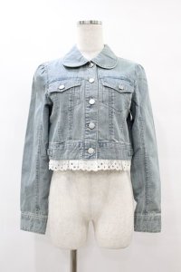 Shirley Temple / レース付デニムジャケット 160 ブルー H-25-07-31-1050-ET-JA-KB-ZH