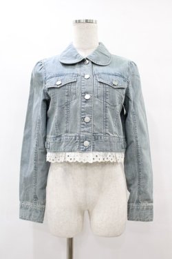 画像1: Shirley Temple / レース付デニムジャケット 160 ブルー H-25-07-31-1050-ET-JA-KB-ZH