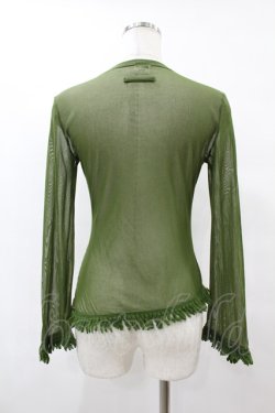 画像2: Jean Paul GAULTIER / 裾フリンジシアーカットソー 40 緑 H-25-07-31-1051-GO-TO-KB-ZH